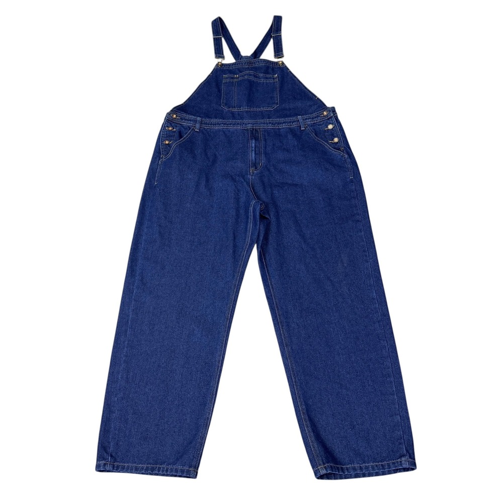 RUNCATI Dark‎ Wash Denim Bib Overalls Baggy Relaxed Fit Carpenter Work Mens XXL